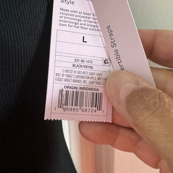 Wild Fable Black Halter Neck Convertible Dress L Cotton/Polyester/Spandex Mix - Picture 5 of 7